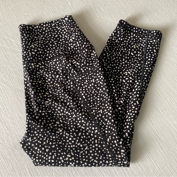 RBX Black White Speckled Leggings with Pockets - Picture 1 of 3